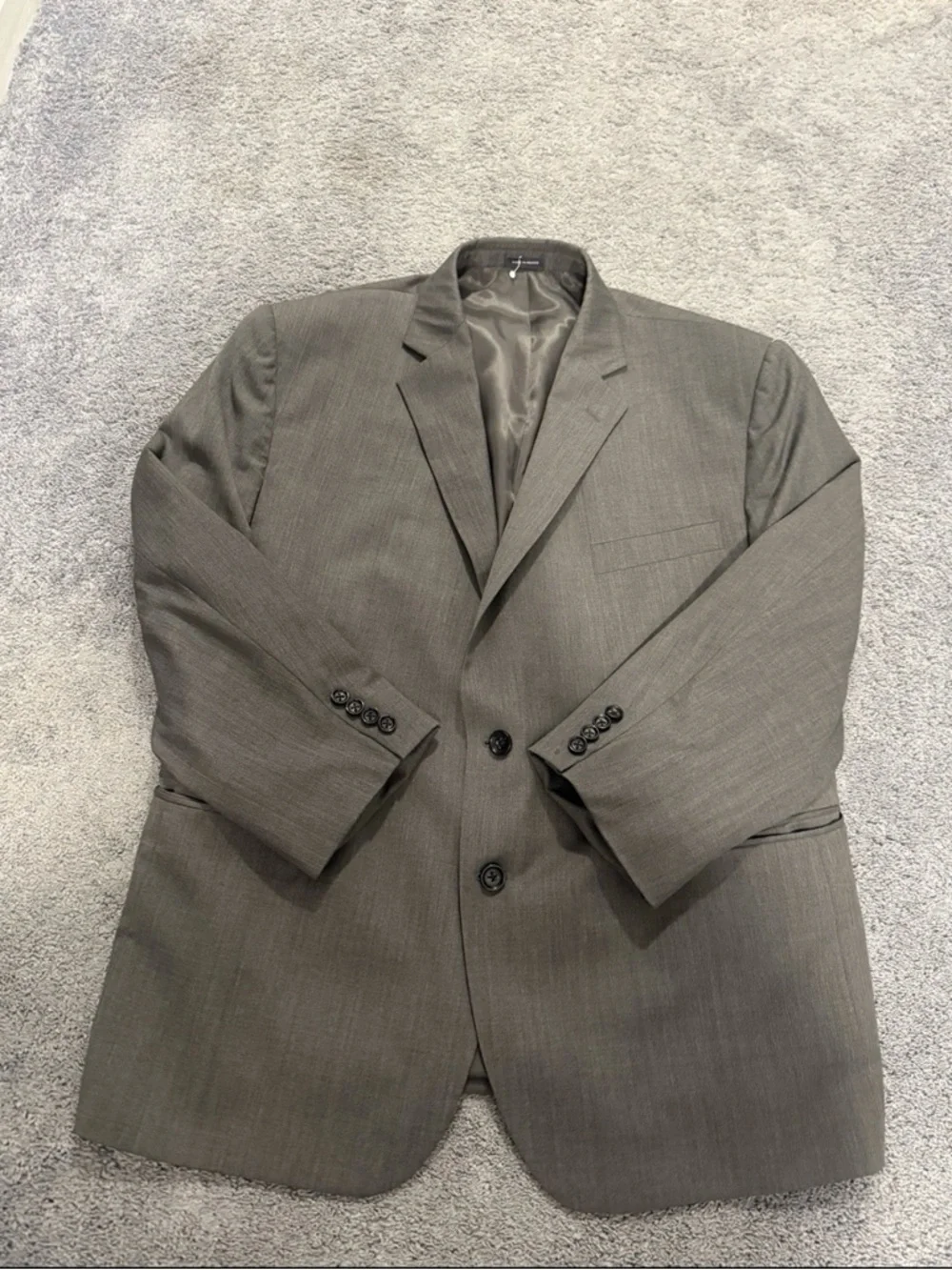 STAFFORD 2 Piece Super 100’s Wool Jacket and Vest Charcoal Striped Size 48S